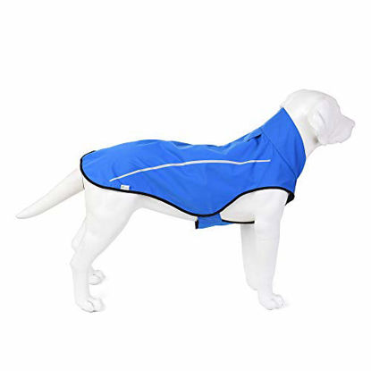 Picture of Mile High Life | Dog Raincoat | Adjustable Water Proof Pet Clothes | Lightweight Rain Jacket with Reflective Strip | Easy Step in Closure,Blue,X-Small