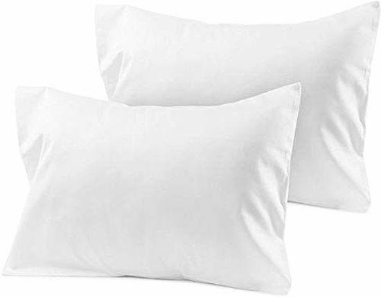 Picture of Travel Pillow Case 12X16 Size Set of 2 Envelope Closure Toddler Pillowcase 600 Thread Count 100% Egyptian Cotton Travel Pillow Covers 12 x 16 , White Solid