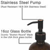 Picture of 2 Pack Thick Amber Glass Pint Jar Soap Dispenser with Oil Rubbed Bronze Stainless Steel Pump, 16ounce Boston Round Bottles Dispenser with Rustproof Pump for Essential Oil, Lotion Soap