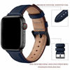 Picture of OMIU Square Bands Compatible for iWatch 42mm 44mm 38mm 40mm, Genuine Leather Replacement Band Compatible with Watch Series 5/4/3/2/1 Edition(38mm,Darkblue/Black)