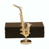 Picture of Dselvgvu Copper Miniature Saxophone with Stand and Case Mini Musical Instrument Miniature Dollhouse Model Mini Alto Saxophone Tenor Saxophone Home Decoration (Alto Saxophone, 3.16"x1.69"x0.63")