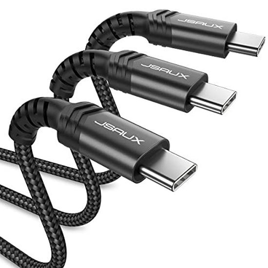 Picture of JSAUX USB C to USB C Cable 60W, 3-Pack [10ft+6.6ft+3.3ft ] Type C Fast Charging Cord Charger Samsung Galaxy S21 S21+ S21 Ultra S20 Ultra Plus S20+ Note 20 10, Google Pixel 4 3 2 XL iPad Pro 2018-Black