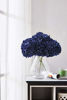 Picture of Artificial Hydrangea Flowers Navy Blue Heads 10pcs Fake Hydrangea Silk Flowers for Wedding Bouquets Centerpieces DIY Floral Decor Home Decoration with Stems