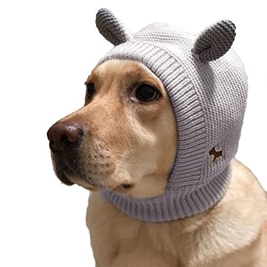 Picture of Quiet Ears for Dogs, Neck and Ear Protection for Pet, Dog Ear Muffs Noise Protection, Warmer Hood for Pets (Grey)