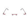 Picture of EYE ZOOM 2 Pack Rimless Reading Glasses with Slim Wine Red and Silver Case for Men and Women, +2.25