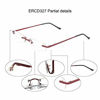 Picture of EYE ZOOM 2 Pack Rimless Reading Glasses with Slim Wine Red and Silver Case for Men and Women, +2.25