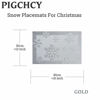 Picture of pigchcy Christmas Placemats Snowflake Woven Heat-Resistant Placemats Washable Easy to Clean Table Mats for Dining Room and Decor(Set of 4, Silver)