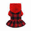 Picture of Fitwarm Knitted Plaid Dog Dress Hoodie Sweatshirts Pet Clothes Sweater Coats Cat Outfits Red XS