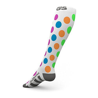 Picture of Go2Socks Compression Socks for Men Women Nurses Runners 20-30 mmHg Medical Stocking Athletic (PolkaDot, S)