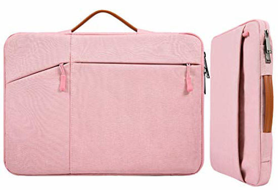 Picture of 15.6 Inch Waterproof Laptop Sleeve Women Ladies Briefcase with Handle Pocket for Acer Chromebook/Predator 15.6", Lenovo Yoga 720/730 15.6, HP Spectre 15.6, MSI GS65 Toshiba Dell Inspiron Bag, Pink