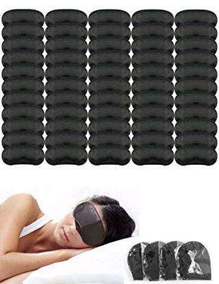 30 Pieces Blindfold Eye Cover Sleep Mask for Games Party Sleeping Travel  with Nose Pad and Adjustable Strap (Black)