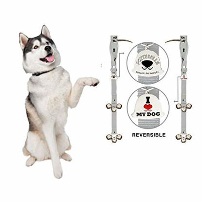 Picture of Caldwell's Pet Supply Co. Potty Bells Dog Doorbells for Housetraining Potty Training Dog or Puppy - Large Pleasant Sounding Bells Thick Durable Adjustable Strap (Set of 2 Potty Bells, Gray, Gray)