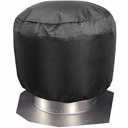 Picture of Turbine Vent Cover, Luxiv Black Roof Ventilator Cover Waterproof Turbine Roof Cover 420D Oxford Cloth Turbine Ventilator Cover (20D x 20W)