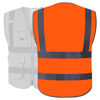 Picture of JKSafety 9 Pockets Class 2 High Visibility Zipper Front Safety Vest With Reflective Strips, Meets ANSI/ISEA Standards (Medium, 150-Orange)