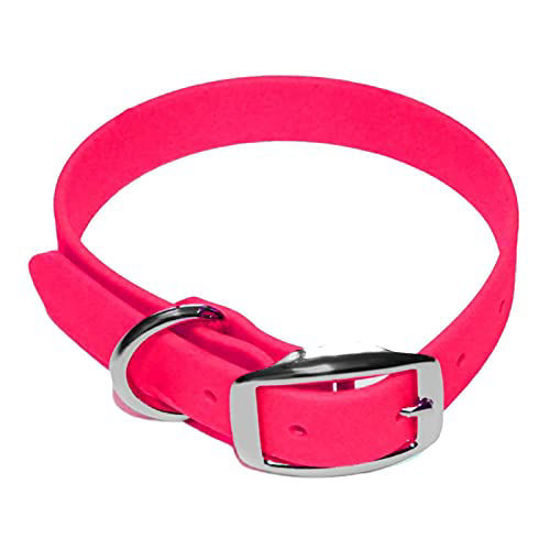 Picture of Regal Dog Products Pink Waterproof Dog Collar - Custom Fit Vinyl-Coated Webbing Water Resistant, Double Buckle and D Ring for Small Dog or Puppy