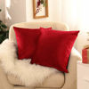 Picture of Deconovo Decorative Velvet Throw Pillow Covers for Couch - 22x22 in, Set of 2, Right Red