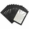 Picture of 100-pack resealable mylar bags with front window Smell Proof bag packaging pouch bag for lip gloss eyelash cookies sample food jewelry electronics |flat|cute|(Black, 5.51×7.87 inches)