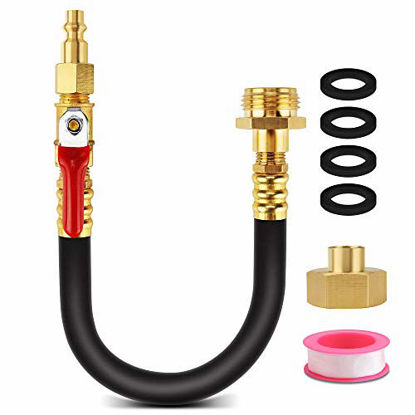 Picture of RV Winterizing Kit&Sprinkler Blowout Adapter, 15" Air Compressor Quick-Connect Plug with Valve, Water Blow Out Fitting Adapter for Winterize Sprinkler System Winterizing RV, Motorhome Camper Boat