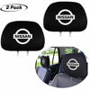 Picture of cargooghi 2 Pack Headrest Covers for Nissan, Soft Black Fabric Head Rest Cover Universal Fit to All Car/Truck Models