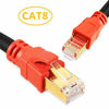 Picture of Cat 8 Ethernet Cable 100 ft, Hisetec Shielded Heavy Duty 26AWG Lastest 40Gbps 2000Mhz SFTP Patch Cord High Speed Cat8 LAN Network RJ57 Cable -in Wall -Outdoor- Weatherproof for Router/Gaming/Modem