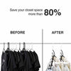 Picture of HOUSE DAY White Magic Hangers Space Saving Clothes Hangers Organizer Smart Closet Space Saver Pack of 10 with Sturdy Plastic for Heavy Clothes