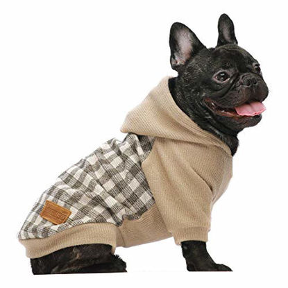 Picture of Fitwarm Knitted Pet Clothes Dog Sweater Hoodie Sweatshirts Pullover Cat Jackets Khaki Large