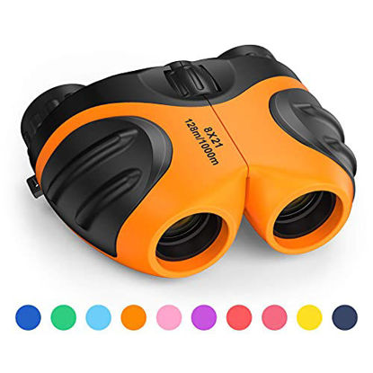 Picture of LET'S GO! Outdoor Toys for 3-12 Year Old Boys, DIMY Compact Watreproof Binocular for Kids Boys Easter Gifts for Boys Age 3-12 Best Easter Gifts for Boys Girls Orange DY5