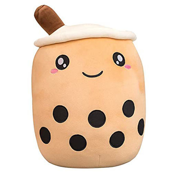 Picture of VHYHCY Cute Stuffed Boba Plush Bubble Tea Plushie Pillow Milk Tea Cup Pillow Food Plush, Soft Kawaii Hugging Plush Toys Gifts for Kids(Brown, 9.4 inch)