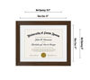 Picture of Americanflat 11x14 Walnut Diploma Frame | Displays 8.5x11 Diplomas with Mat or 11x14 Inch Without Mat. Shatter-Resistant Glass. Hanging Hardware Included!
