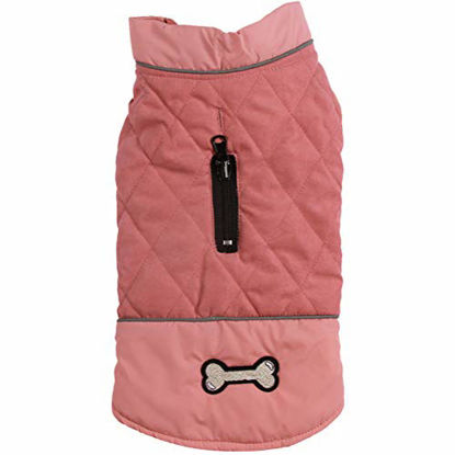 Picture of Vecomfy Reversible Dog Coats for Medium Dogs Waterproof Warm Puppy Jacket for Cold Winter,Pink M