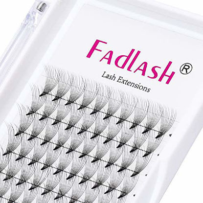 Picture of Premade Fans 10D 0.07 Volume Lash Extensions D Curl 12mm FADLASH Premade Volume Eyelash Extensions Short Stem Premade Lash Fans (10D-0.07-D, 12mm)