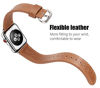 Picture of JSGJMY Compatible with Apple Watch Band 38mm 40mm 42mm 44mm Women Men Genuine Leather Replacement Strap for iWatch Series 5 4 3 2 1 (Camel with Silver Stainless Steel Clasp, 42mm/44mm S/M)