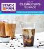 Picture of Stack Man [100 Pack - 24 oz.] Clear Disposable Plastic Cups PET Crystal Clear Disposable 24oz Plastic Cups