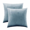 Picture of Grey-Blue Velvet Decorative Throw Pillow Covers for Sofa Bed 2 Pack Soft Cushion Cover (Greylish Blue, 20 x 20- Set of 2)