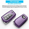 Picture of Autophone for Toyota Key Fob Cover with Keychain Soft TPU 360 Degree Protection Key Case Compatible with Fortuner tundra Camry RAV4 Highlander Corolla Smart Key(Purple black)