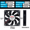 Picture of Wathai DC Coolng Fan 80x80x15mm 80mm 12V Dual Ball Bearing Brushless Case Cooler Fans