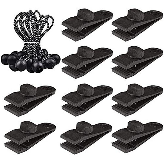 Picture of HengLiSam Tarp Clips, Heavy Duty Lock Grip, Clamps Withstand 60mph Strong Wind Fit for Awnings, Outdoor Camping, Caravan Canopies, Bungee Cord Clip (20pack)