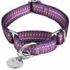 Picture of Dazzber Martingale Collar Dog Collar No Pull Pet Collar Heavy Duty Dog Martingale Collars Silky Soft with Unique Pattern for Medium and Large Dogs (Large, 1 Inch Wide, Dark Purple & Yellow)