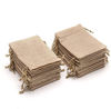 Picture of KUPOO 50pcs Burlap Gift Bags Wedding Hessian Jute Bags Linen Jewelry Pouches with Drawstring for Wedding Party,DIY Craft and Christmas (Natural, 3.9x5.5 Inch)