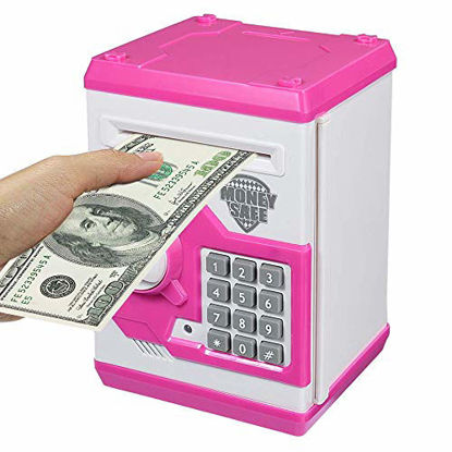 Picture of Electronic Piggy Bank Children Mini ATM Coin Money Box Gift Toy for Kids (Pink)