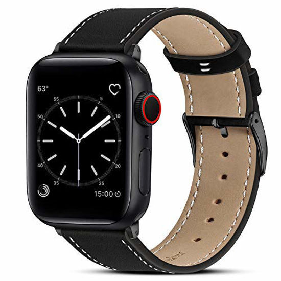 Black leather apple watch band online 38mm