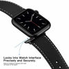 Picture of Marge Plus Compatible with Apple Watch Band 38mm 40mm 44mm 42mm 45mm 41mm, Genuine Leather Replacement Band for iWatch Series SE 7 6 5 4 3 2 1, Black Band/Black Adapter