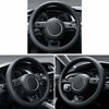 Picture of SEG Direct Car Steering Wheel Cover for Prius Civic 14" - 14 1/4", Black Microfiber Leather