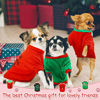 Picture of 4 Pieces Dog Christmas Clothes Xmas Dog Shirt Puppy Outfit Apparel Winter Warm Pet Costume Cute Dog Clothing for Small Medium Dogs and Cats (Large)