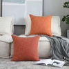 Picture of Kevin Textile Linen European Throw Pillow Sham Super Soft Star Cushion Cover for Bench, 20"x20" (50x50cm), Orange