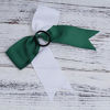 Picture of Cheerleading Bow Jumbo Cheer Bows 12 Pcs 7 Inch Ponytail Holder Cheerleader Bows Hair Tie (Forest Green/White)