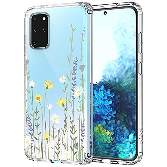 Picture of MOSNOVO Case for Samsung Galaxy S20 Plus, Wild Meadow Floral Flower Slim Clear Case Design with Shockproof TPU Bumper Protective Cover Case for Women Girls