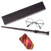 Picture of Joy Day Cosplay Wand Set Dress Up Costume Accessories Halloween Birthday Party Pretend Play Wands Set with Glasses and Tie (Wand Set)