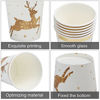 Picture of Disposable Christmas Cups(50 Pack 9 oz).Paper in Golden Elk Design with Gold Foil Outline and Star for Holiday Party Supplies