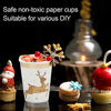 Picture of Disposable Christmas Cups(50 Pack 9 oz).Paper in Golden Elk Design with Gold Foil Outline and Star for Holiday Party Supplies